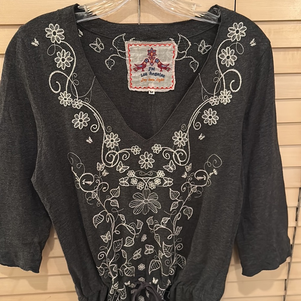 Johnny Was Alina Merrow Edge Embroidered Tunic Dress - Picture 4 of 9
